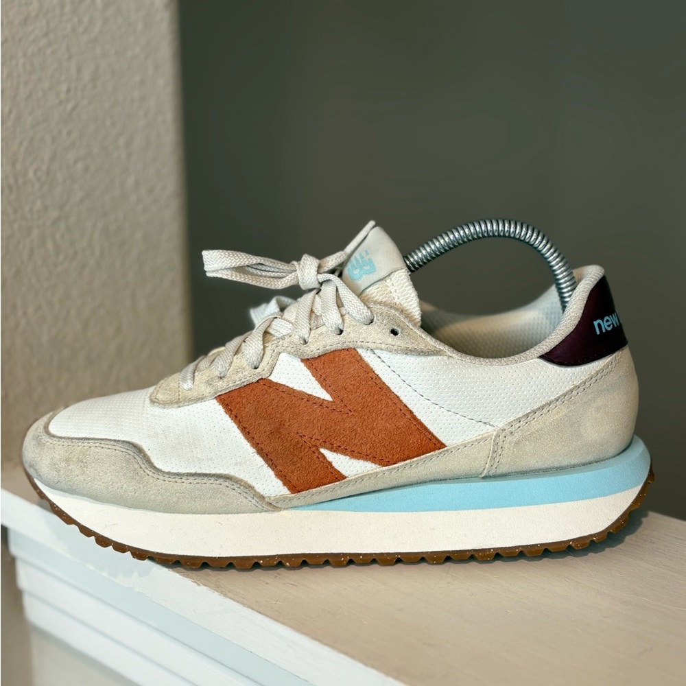 New Balance 237 Womens Size 8.5 White Orange Athletic Running Shoes Sneakers - Picture 4 of 10